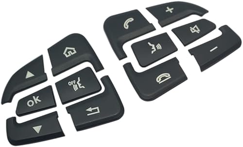 CHEYINGCHIDIY Adorno de botón para volante de automóvil color negro compatible con Mercedes Benz C V GLC Clase W205 X205 modelo Ok negro