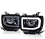 SPEC-D TUNING Glossy Black Halo Projector Headlights Compatible with 2014-2018 GMC Sierra Models 1500 Base / Denali / SLE / SLT Left + Right Pair Headlamps Assembly