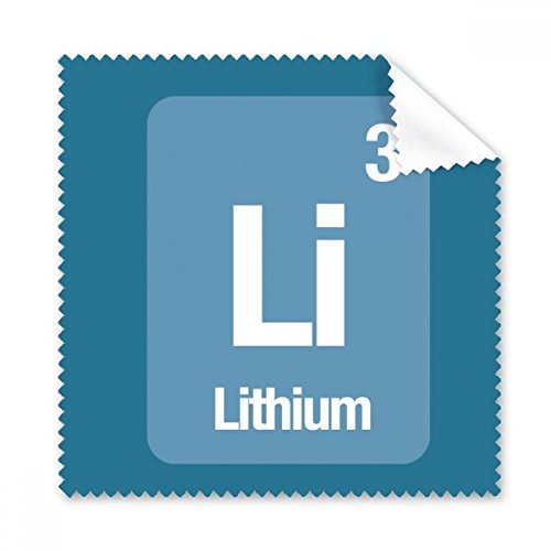 Cadeau science Li Lithium : lot de 5 chiffons microfibres pour nettoyer les lunettes