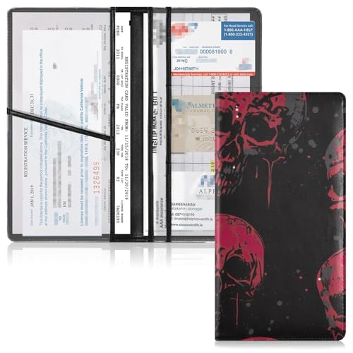 Organizador de documentos cuero Skull Red miniatura 2