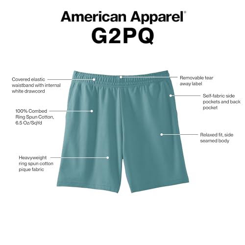 American Apparel Adult Pique Gym Short with Pockets, Style G2PQ2