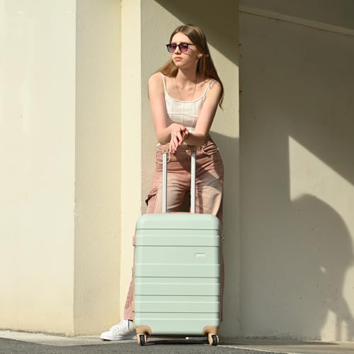 Image of Merax 3 Piece ABS Hardshell Luggage Sets Spinner Wheel Suitcase