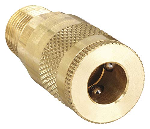 Parker Hannifin B12 Series 10 Brass Pneumatic Quick Coupler, Male Pipe Thread, 1/4" Size, 1/4"-18 NPTF Port