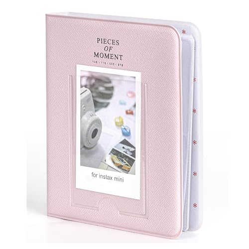 Image of ZENKO 64 Pockets Photo Album for Fujifilm Instant Mini 13 /12 /11 /9 /8 /SE /41 /99 /Evo /Liplay Instant Camera /Mini Link Printer, Polaroid Snap Touch Mint Zip Instant Camera Printer- Blossom Pink