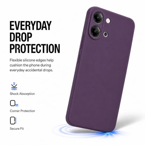 Image of FIRST MART Matte Silicone Back Cover for iQOO Z11 Lite - Purple