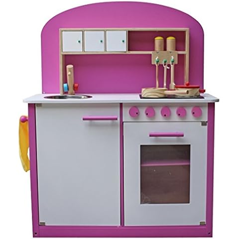 Kidzmotion La Cuisine Parfaite Wooden Pretend Play Kitchen (Pink) Cover