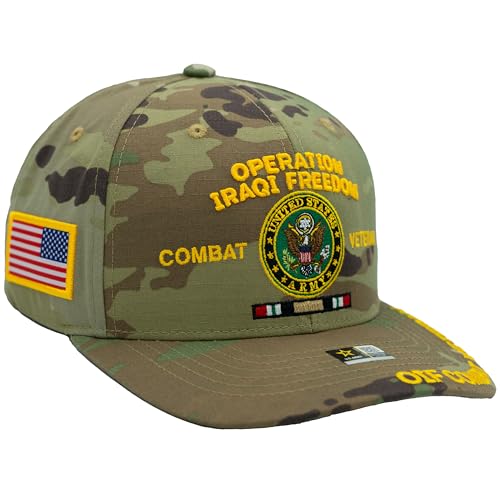 Image of Operation Iraqi Freedom Veteran Hat for Men Official Licensed US Army OIF Combat Veterans Adjustable Cap