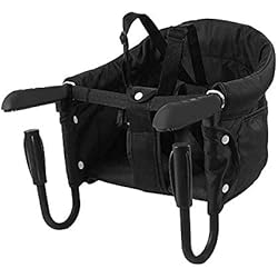 Trona Mesa Carrefour Surplex Trona Portátil Bebé, Sillita Ajustable A La Mesa Mesa Asiento de mesa para bebé, Fast - Trona con Cinturón de Seguridad, plegable Trona de Viaje Arnés de 7 puntos( 6-36 meses), Negro