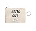 Never Give Up Petit Porte-Monnaie Portefeuille avec Porte-clés Beige One Size