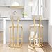 GarveeHome Bar Stools Set of 2, Counter Height Bar Stools, Curved Back with Metal Frame Island Chairs with Upholstered Modern Tall Barstools Counter Stools for Kitchen Dining Room (Gold)