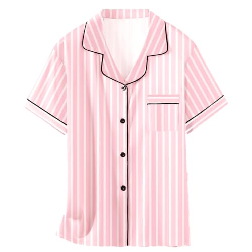 Image of Girls & Womens Satin Pajamas Set, Silk Button-Down Sleepwear 2 Piece Nightwear, 3 Years - Women XXL