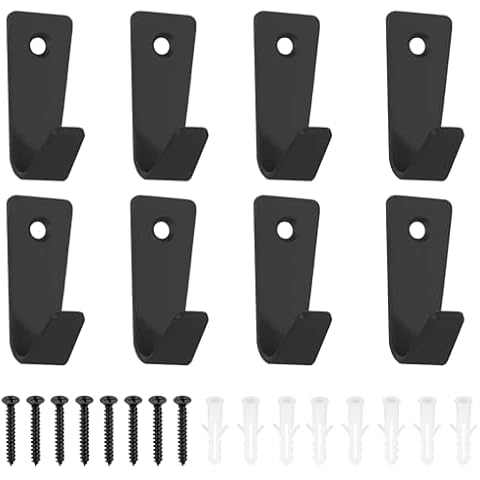 8 Pcs Black Heavy Duty Coat Hooks Cover