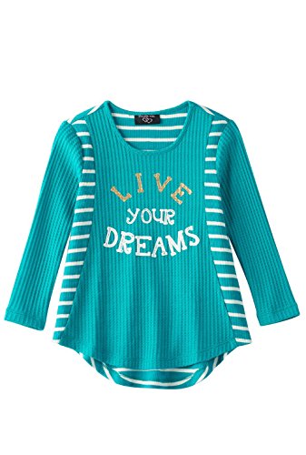 It's Our Time Girls High-Low Long Sleeve Pullover Top (Medium, Teal)