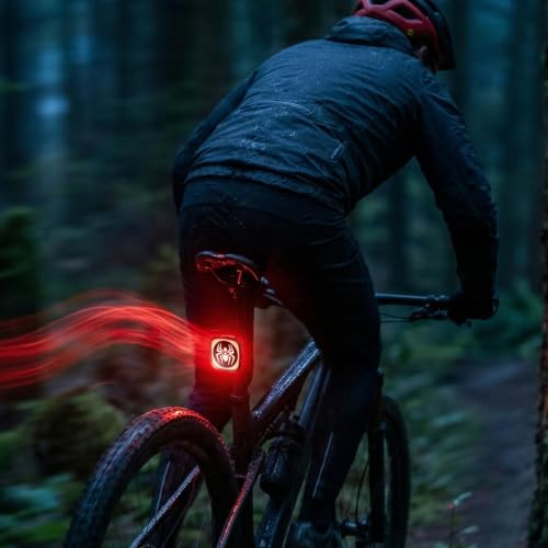 Luz trasera de bicicleta Tipo C con sensor y patrones ajustables de 3 modos 3