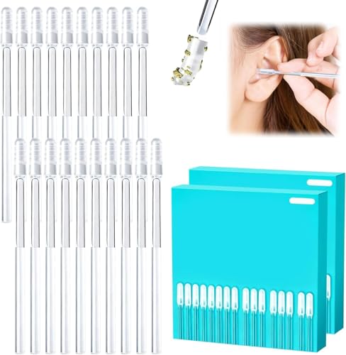48 Pcs Earwax Removal Adhesive Swabs Ear Wax Removal Tool & Ear Cleaning Tool Kit, with Gentle...