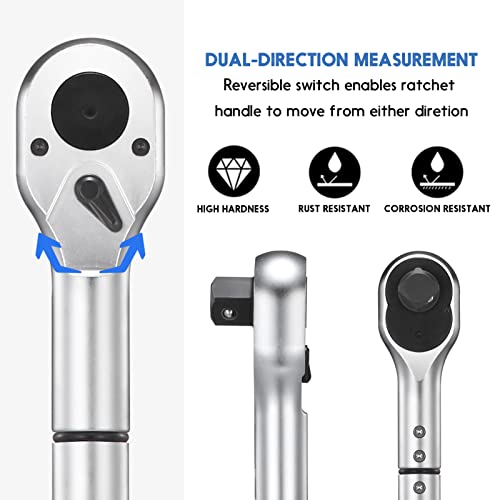 Image of BULLTOOLS 1-Inch Drive Click Torque Wrench, Dual-Scale Adjustable Torque Wrench Set with a Hex Key 200-1000ft.lb / 271-1356.7Nm