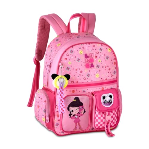 Mochila Costas Luluca Bolsa Escolar Infantil Feminina Premium (Rosa)