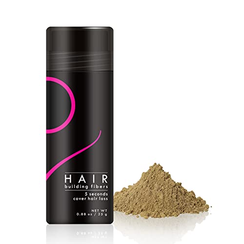 VOLLUCK Streuhaar Schütthaar zur Haarverdichtung, Haaransatz Kaschieren Haar Puder Ansatzspray Dunkelbraun Hair Fibers Hair styling Powder Haaransatz Spray Haarfasern - 25g (Mittelgold)