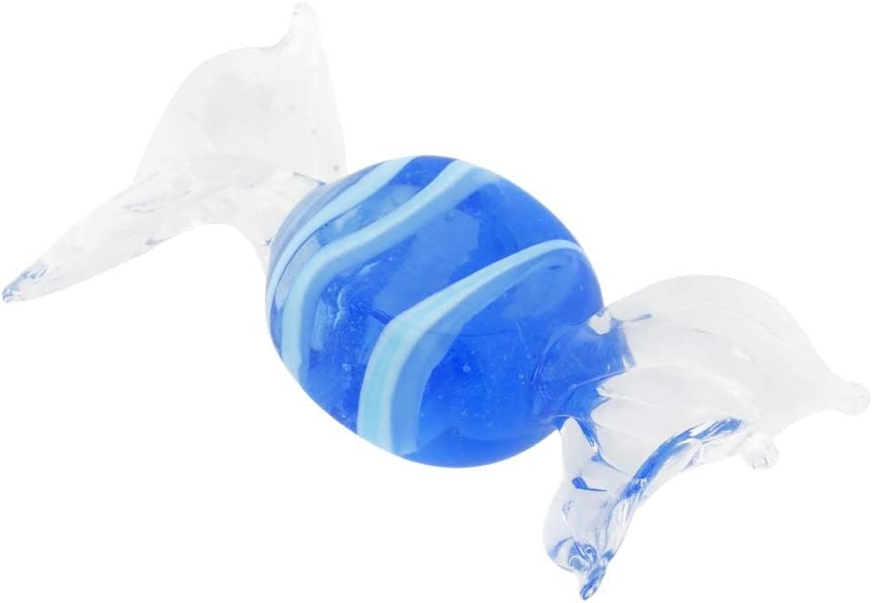 Glass Of Venice Murano Glass Candy - Blue Stripes Decorative Glass Ornament for Party, Favors, Christmas Tree Handmade in Venice, Italy
