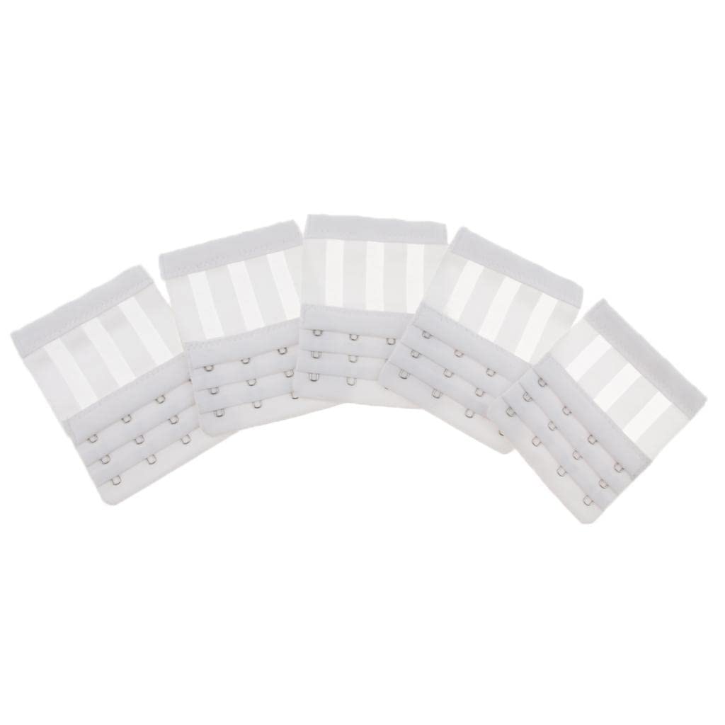 2x5x Flexible Womens Bra Extender 4 Hook 3 Rows Bra Extension Underwear Straps White| Trendy | Comfortable | Fashionable | Soft Fabric-picture-24