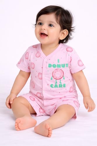 Image of Chandrika Baby Boys & Girls Regular Fit 100% Cotton Half Sleeve Jhabla & Shorts Set Pack of 3