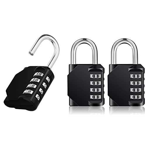 Image of ZHEGE Combination Lock Outdoor 3 Pack, 4 Digit Resettable Weatherproof Combination Padlock for Gym, School, Gates, Doors, Hasps Storage