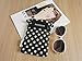 Tainada Crossbody Travel Zippered Wallet Purse Clutch Phone Bag (Polka Dots Black)