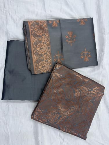 Image of Women's Banarasi Silk Unstitched Salwar Suit Dress Material with Dupatta, Unstitched Salwar Suit Set with Dupatta, Salwar Material for Women, Salwar Material for Women Unstitched