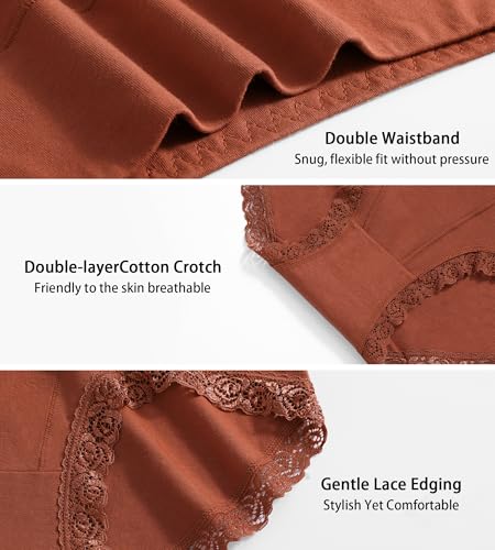 Image of Women's Cotton Underwear,Ladies Soft Stretch Tummy Control Comfy No Muffin Panties Boyshorts
