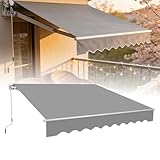 LZQ Klemm Markisen Balkon Sonnen Gelenkarmmarkise Handkurbel,Sonnenschutz Wasserdicht Staubdicht Höhenverstellbar (Hellgrau,4 * 3M)