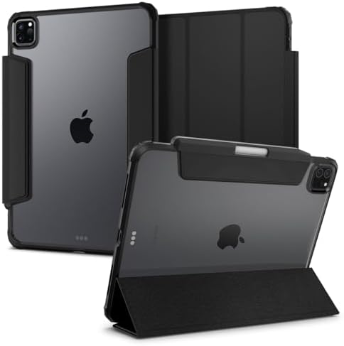 Spigen for iPad Pro 11 inch Case M2 4th Generation (2022) / 3rd Generation (2021) / 2nd Generation (2020) / 1st Generation (2018), Ultra Hybrid Pro Transparent Back and Pencil Holder, Black