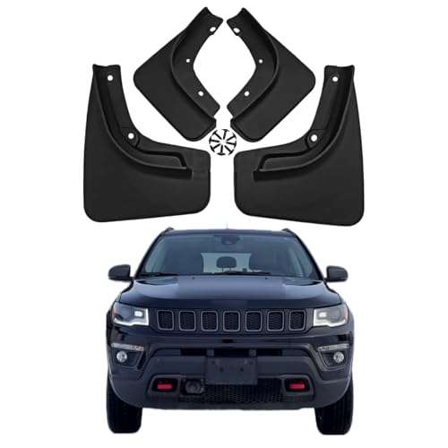 Image of No Drill Mud Flaps Compatible with Jeep Compass 2017-2025, Custom Fit All Weather Tire Protector, Exterior Accessories