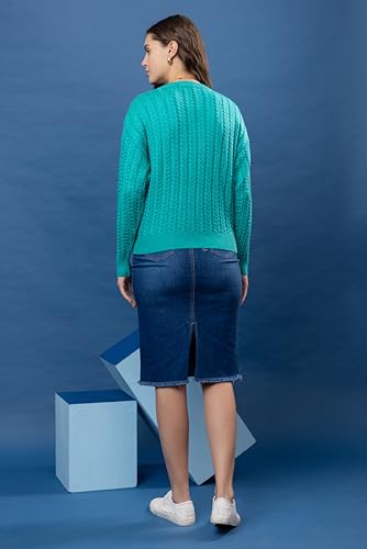 Image of Wear lusso Women's Woolen Cable Knit Pullover Sweater | Full Sleeve Round Neck Winter Wear | 100% Wool Soft & Warm Stylish Sweater for Girls, Ladies & Women | Cozy Casual Winter Fashion