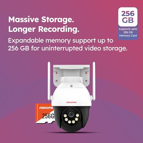 Image of MANOMAY 3MP Wi-Fi Protect Pro Mini Pan-Tilt Camera | BIS-ER (STQC Certified) WiFi CCTV Camera | Full Color Night Vision | Smart Tracking | 2-Way Audio | Memory Card & Cloud | Alexa Support