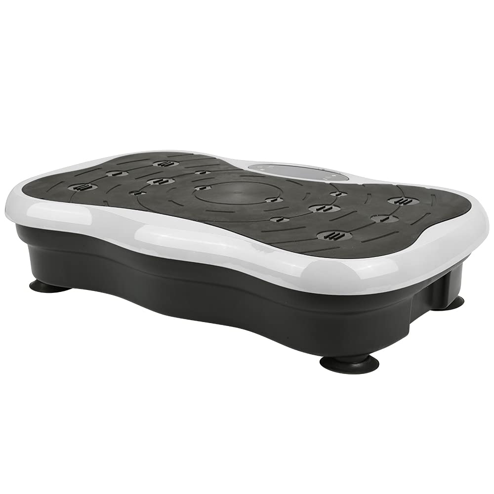 vibrante Fitness vibrationsgerät professionnel avec magnetfeldtherapie zugseil HRP100 Compacteur à plaque vibrante Surface antidérapante en entraînement Écran LED, weiß