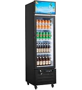 VEVOR Commercial Merchandiser Refrigerator, 6.1 Cu.Ft / 173 L Glass Door Display Refrigerator, Up...