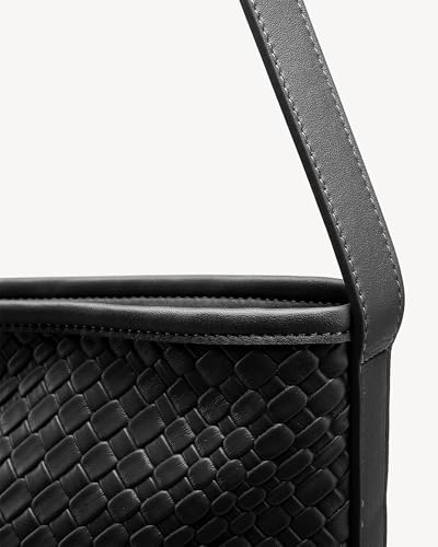 Image of NEWBELLA Vegan Leather Crossbody Bag, Adjustable Shoulder Purse, Lightweight Travel Work Handbag (Black)