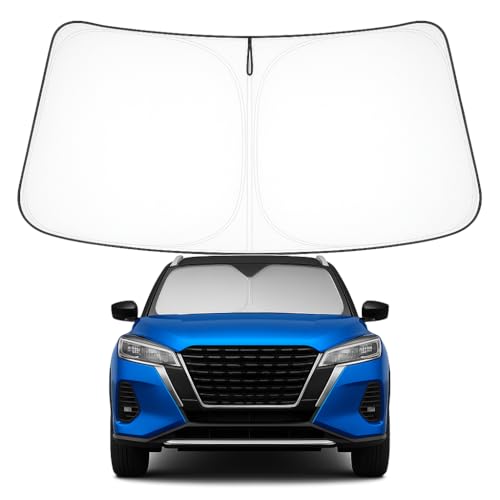 Image of Proadsy Windshield Sun Shade for Nissan Kicks 2018-2025 Custom Fit S, SV, SR Crossover 4-Layer Foldable Front Sunshade Protector Sun Visor Blocks UV Rays Keep Car Cooler