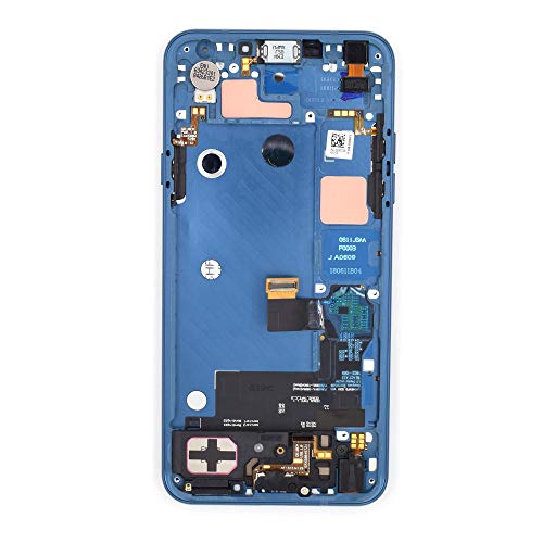 Image of LCD Digitizer Assembly with Frame and Flex Cable for USB Charger Port Headphone Jack Speaker Power Button Volume earpiece Motor Front Camera Compatible with LG Q7 Q7+ Q610 Q610EM(Moroccan Blue)