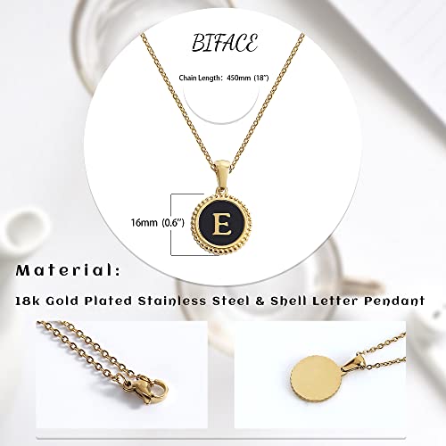 Initial Necklaces For Women Gold Jewelry For Women 14K Gold Plated Letter Choker Necklaces Gold Jewelry Valentine's Day Gifts For Women Girl Shell Black E #TOP3
