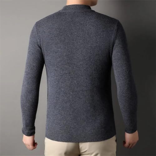 Men's Half High Collar Wool Sweater Classic Versatile Long Sleeve Slim Fit Solid Knitted Pullover Sweaters2
