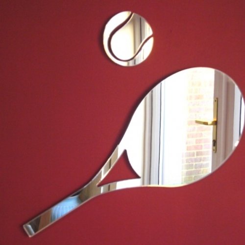 Super Cool Creations Tennis Ball & Tennis Racket Mirror - 20cm x 10cm