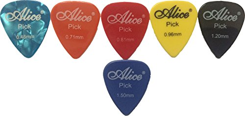 Image of Yamaha F280 Acoustic Guitar, Natural + Alice Guitar Plectrums Pick Of Various Thickness, 6 Pieces, Assorted Colors
