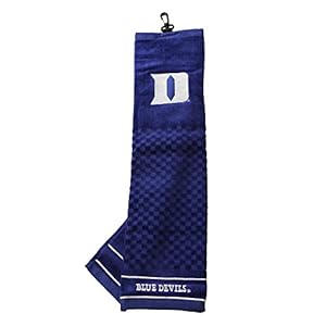 Team Golf NCAA Duke Blue Devils Embroidered Golf Towel Embroidered Golf Towel, Checkered Scrubber Design, Embroidered Logo