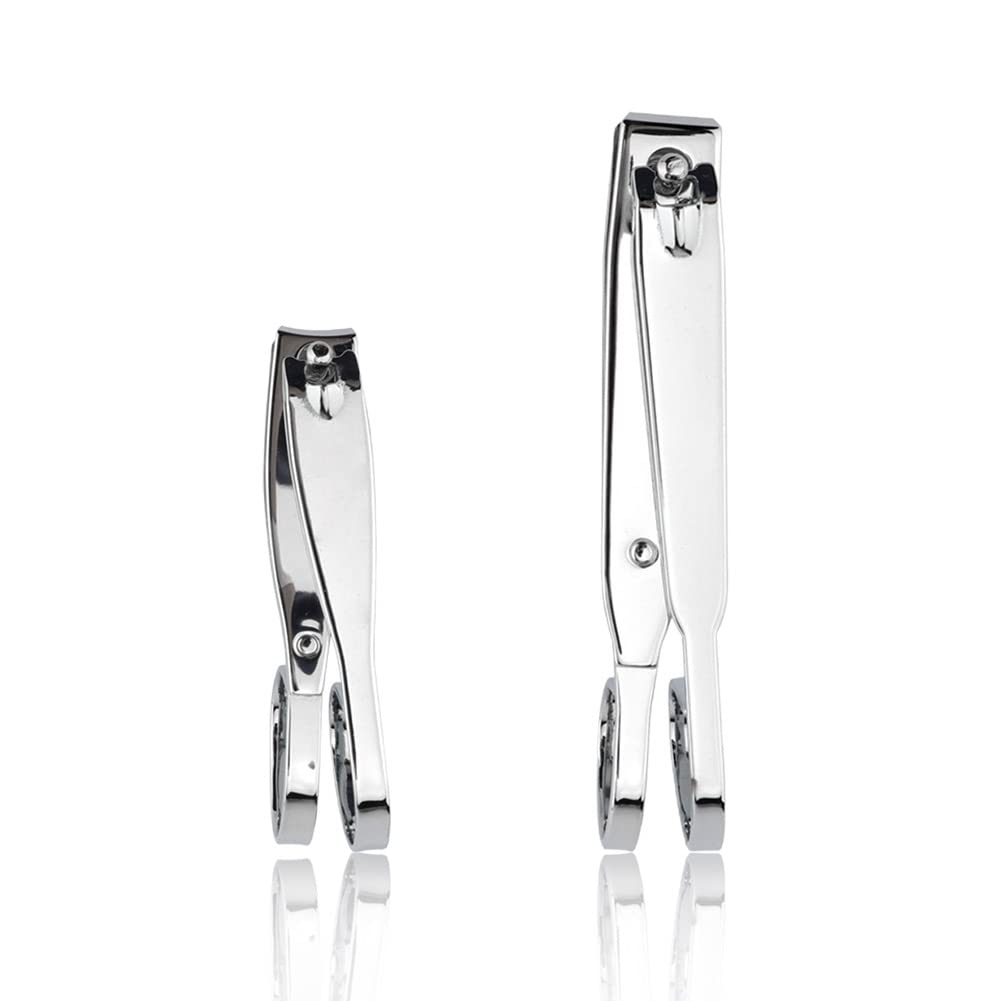 BIGWINNER Nail Clippers, EZ Comfort Grip Nail Clipper, Sharp Stainless Steel Blade Toenail Clippers Set of 2 (Small and Large)