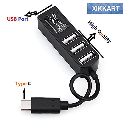 Image of XIKKART USB 3.0 Hub, 4 Ports, Pocket Sized, Plug & Play, USB 3.1 Adapter for PC Apple MacBook