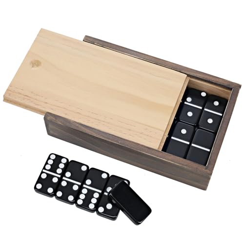 Juego de Domino Doble 6 Negro con Caja de Madera miniatura 2