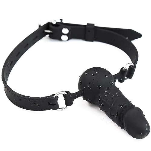 OSSDJWVVV Mordaza ajustable BDSM de silicona for consolador, mordaza bucal for parejas, juegos eróticos SM, mordaza erótica for pene, mordaza de bola for hombres y mujeres, juguetes sexuales(A)