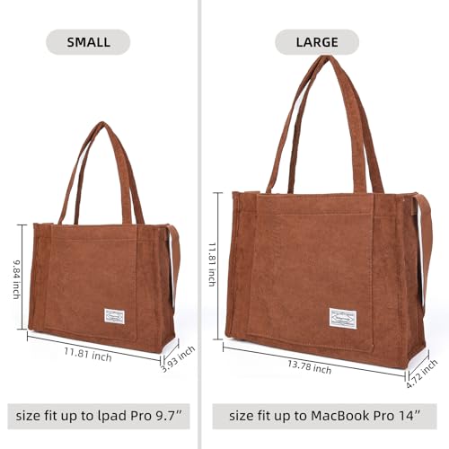Image of Valleycomfy Corduroy Tote Bag for Women Travel Crossbody Bag Purse Women Shoulder Bags Work Handbags Everyday Hobo Bag