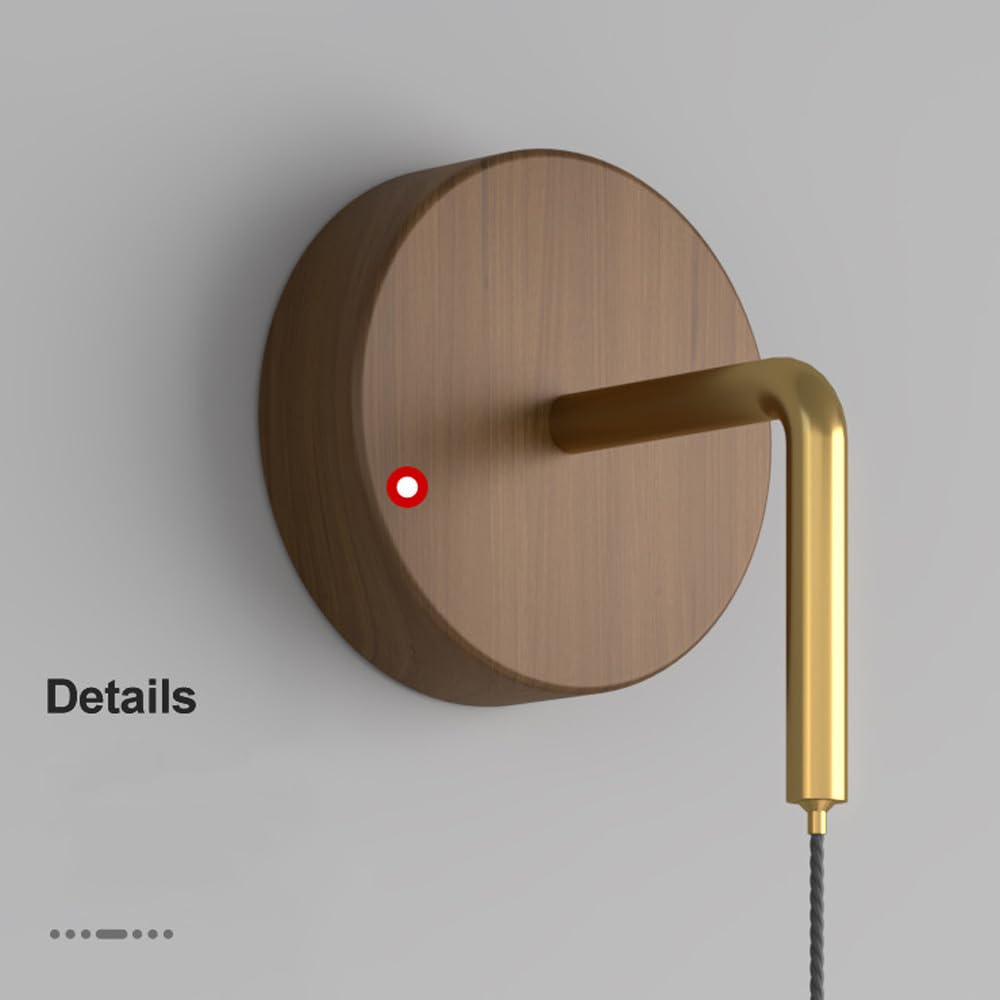 Applique da Parete Moderna Minimalista in Legno Stile Nordico, con Striscia LED, Lampada Rustica per Interni, apparecchio di Illuminazione per Camera da Letto, complemento d'arredo